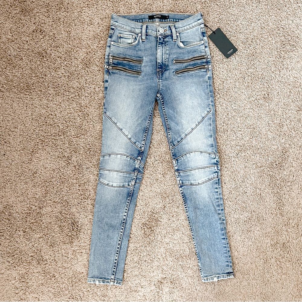 Hudson Barbara High Rise Moto Super Skinny Ankle Jeans Size 25 NWT
